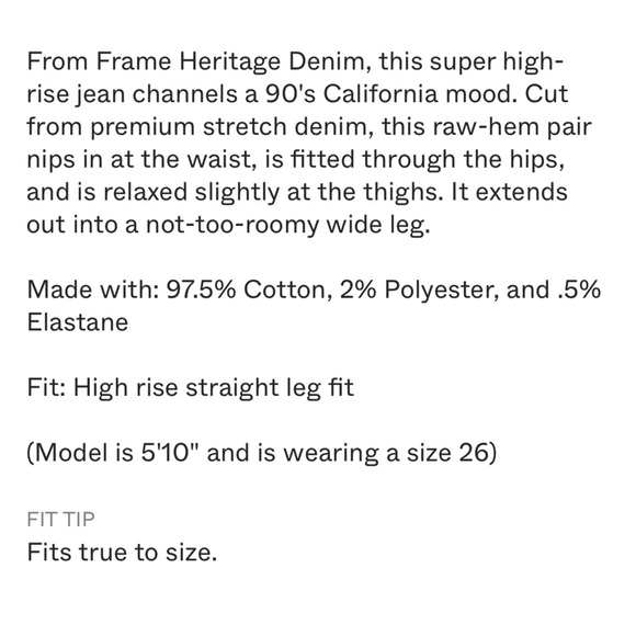 FRAME Denim, Heritage Le California Raw Edge, Coldwater Wash, Size 26 EUC - Picture 3 of 15